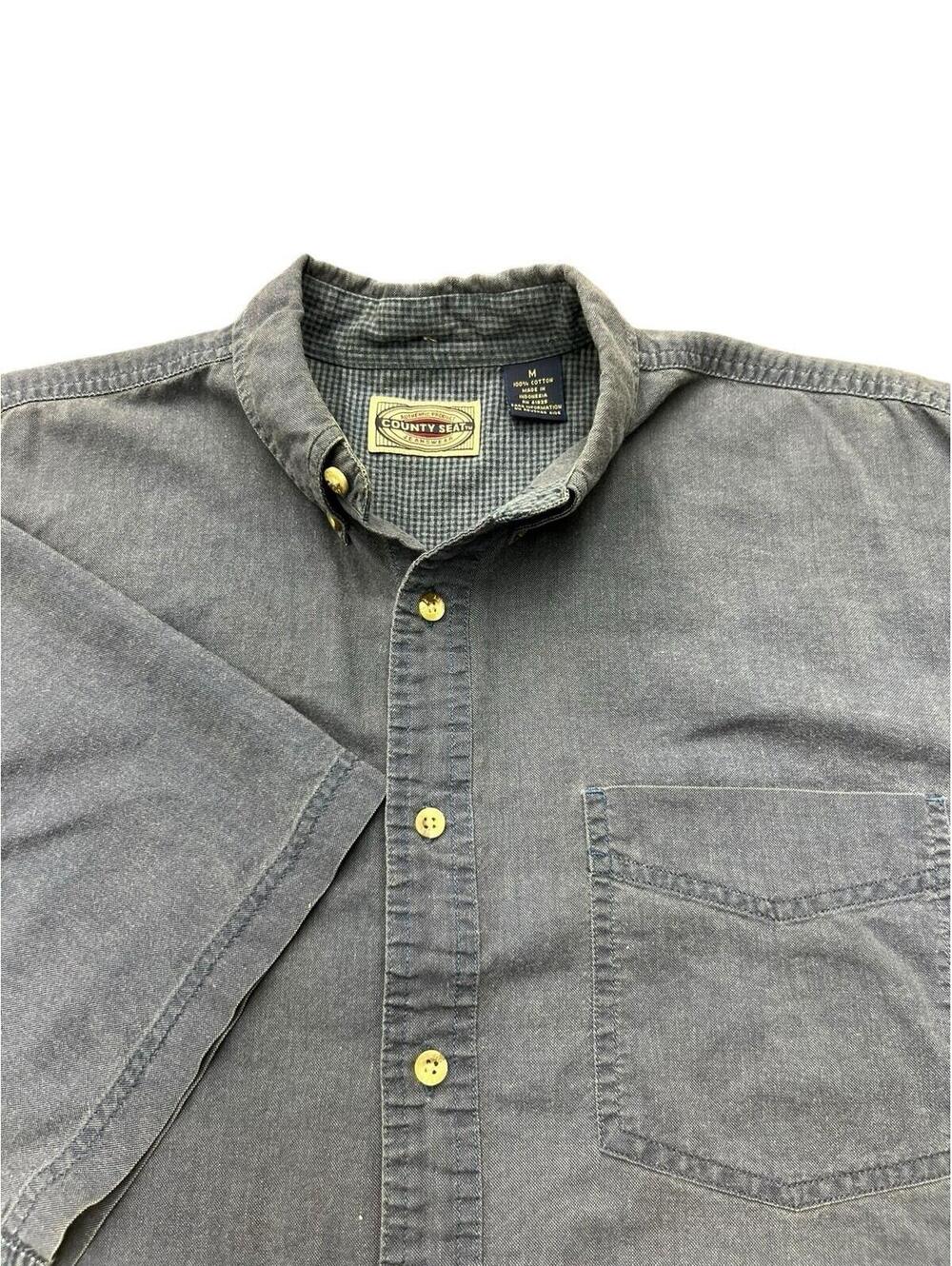 Vintage County Seat Chambray Button Down Shirt | Denim Workwear Western